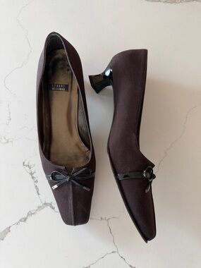 Stuart Weitzman Brown Heels with Black Bow
